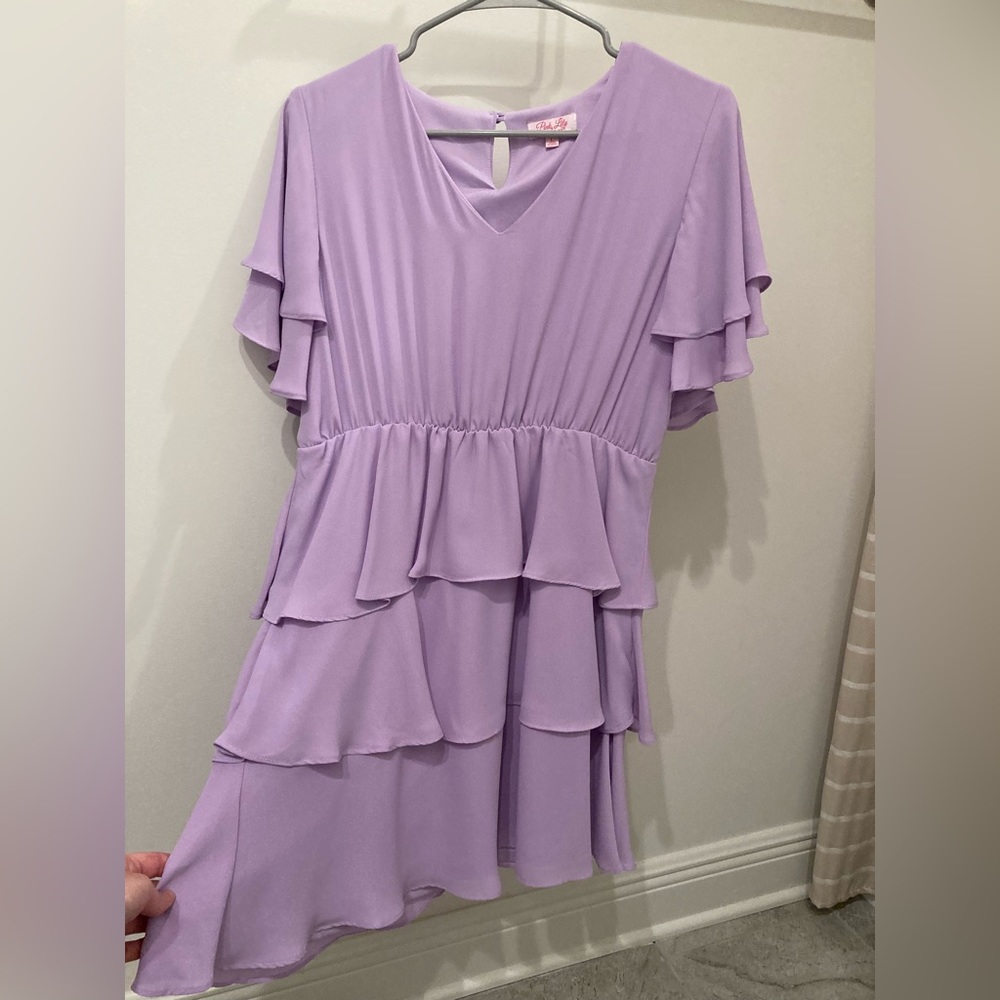 Lilac mini dress from Pink Lily Boutique.